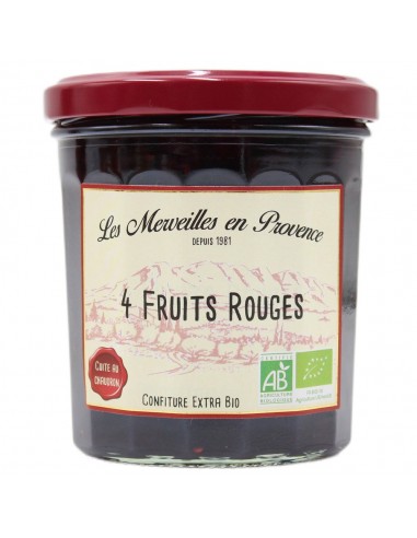 Jam with 4 BIO red fruits - 370gr Les Merveilles en Provence