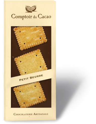 Tablette de chocolat gourmet - LAIT - Biscuit Petit Beurre