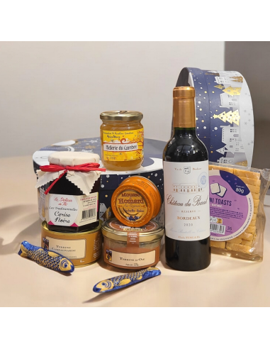 Coffret Bleu avec Vin de Bordeaux