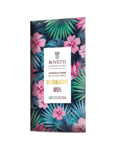 Dark chocolate bar Sierra Leone origin 85% cocoa - 80g - Bovetti