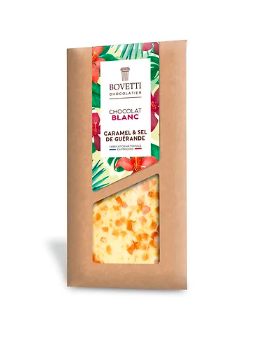 White chocolate bar with orange-lemon flavor - 100g - Bovetti