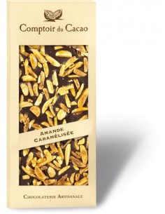 Tablette gourmande de chocolat - NOIR - AMANDES caramélisées
