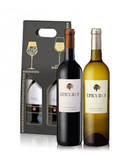 Lote 2 Botellas de Vino Blanco y Tinto Epicurus 75cl